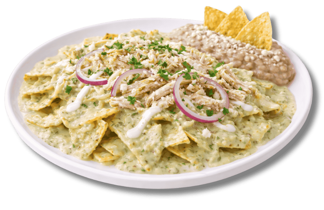 Chilaquiles en salsa verde con pollo