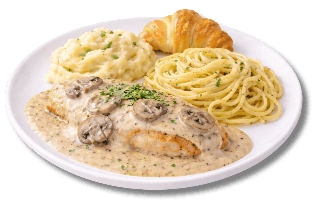 Pollo en salsa de champiñones