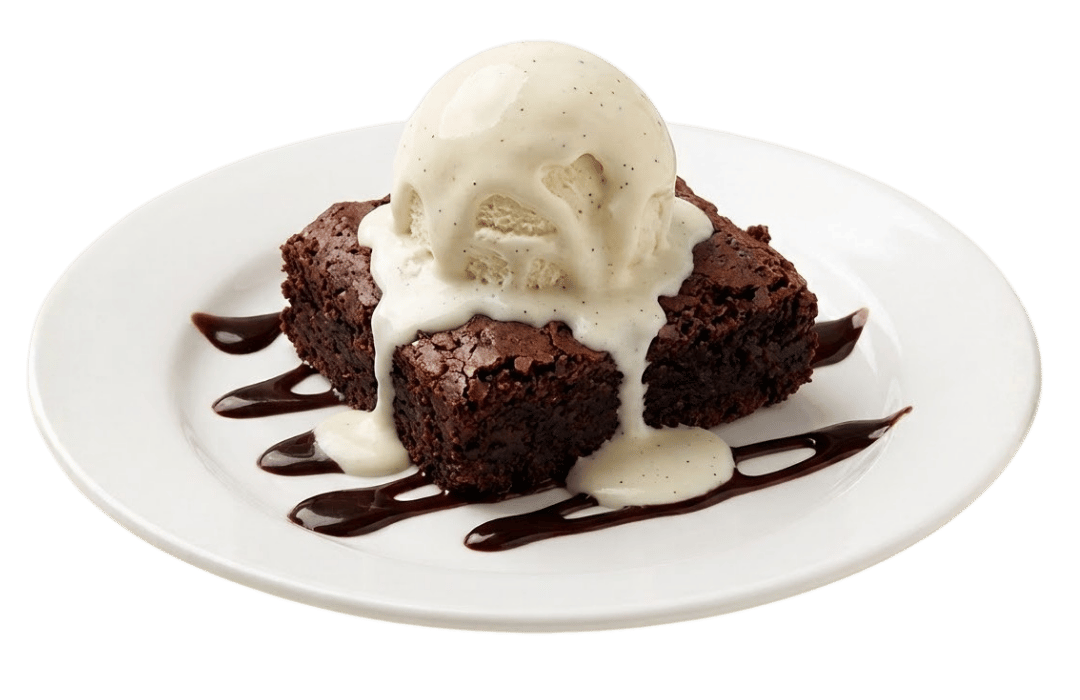 Brownie con nieve